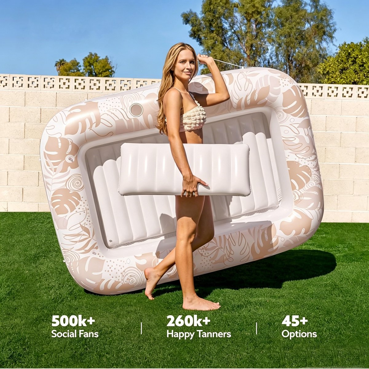 Tanning Pool - Luxe Opblaasbaar Zonnebed (Beige)